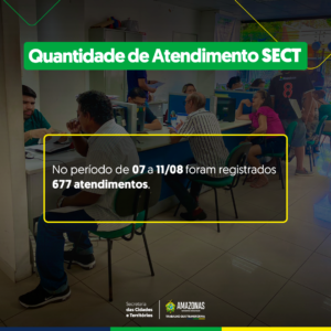 Atendimentos realizados de 07 a 11/08